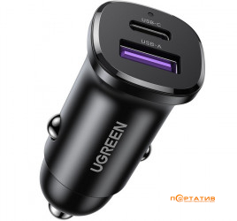 UGREEN Car Charger EC305 30W USB-C, USB-A Gray (25845)