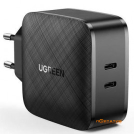 UGREEN Wall Charger CD216 2xType-C 66W PD Black