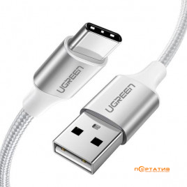 UGREEN US288 USB-A - Type-C Cable Aluminum Braid 1 m White (60131)