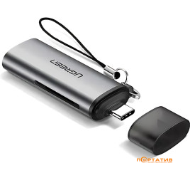 Ugreen CM184 USB Type-C 3.1 + USB Card Reader for TF/SD Gray (50704)