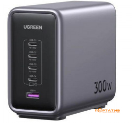 UGREEN CD333 Nexode 300W 4xType-C PD, USB-A GaN Wall Charger Gray (90903B)