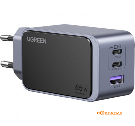 UGREEN X553 Nexode 65W 2xType-C PD, 1xUSB-A GaN Charger Grey (35042)