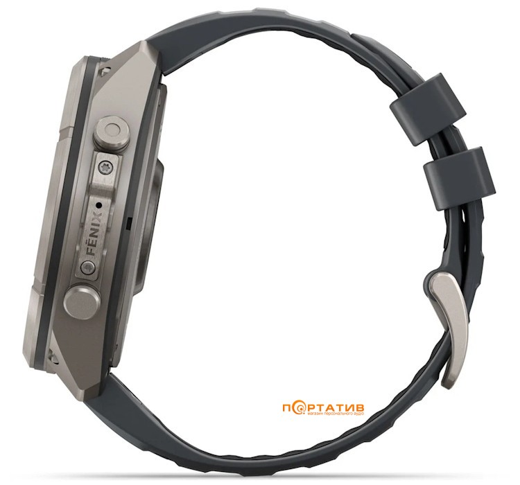 Смарт-годинник Garmin Fenix 9 Pro – 51mm, Titanium with Graphite/Black Silicone Band (010-04337-26)