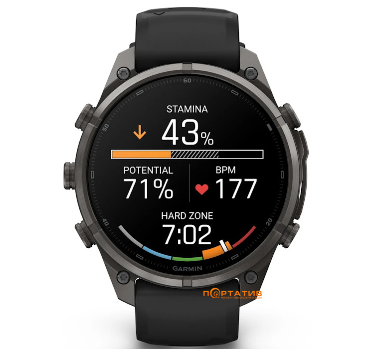 Смарт-годинник Garmin Fenix 9 Pro – 47mm, Carbon Gray DLC Titanium with Black/Pebble Grey Silicone Band (010-04336-16)