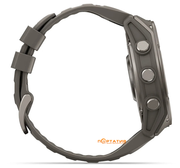 Смарт-годинник Garmin Fenix 9 – 51mm, Titanium with Pebble Grey Silicone Band (010-04763-01)