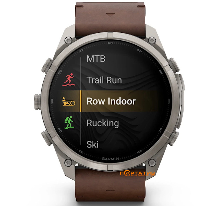 Смарт-годинник Garmin Fenix 9 Pro – inReach, 51mm, Titanium with Walnut Leather Band (010-04337-41)