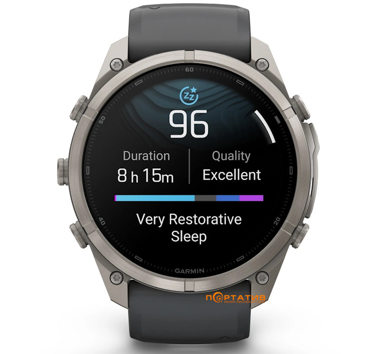 Смарт-годинник Garmin Fenix 9 Pro – 51mm, Titanium with Graphite/Black Silicone Band (010-04337-26)
