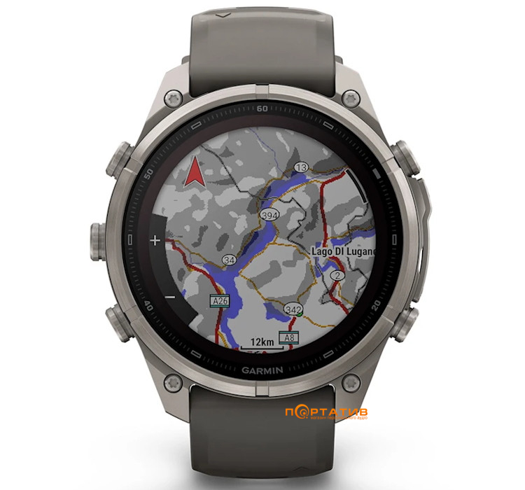 Смарт-годинник Garmin Fenix 9 Pro – inReach, Solar, 47mm, Titanium with Pebble Grey Silicone Band (010-04338-01)