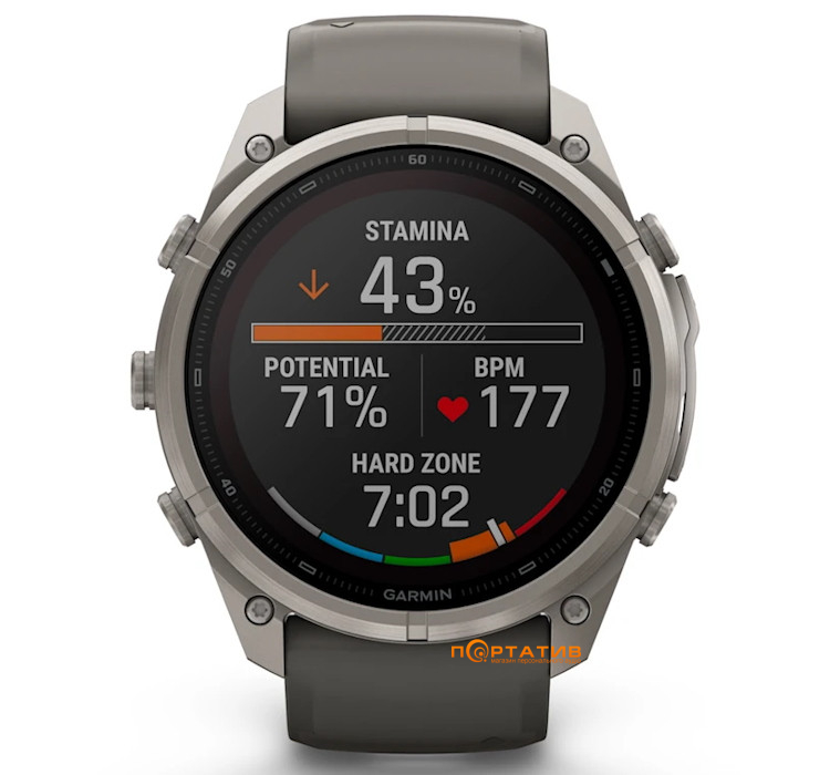Смарт-годинник Garmin Fenix 9 Pro – inReach, Solar, 51mm, Titanium with Pebble Grey Silicone Band (010-04339-01)