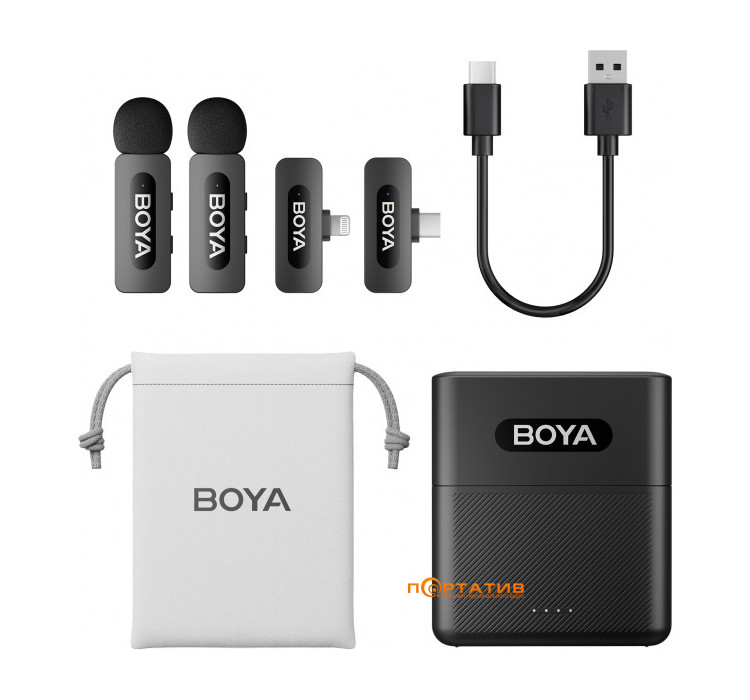 Мікрофон BOYA BY-V3 combo Type-C/Lightning Black
