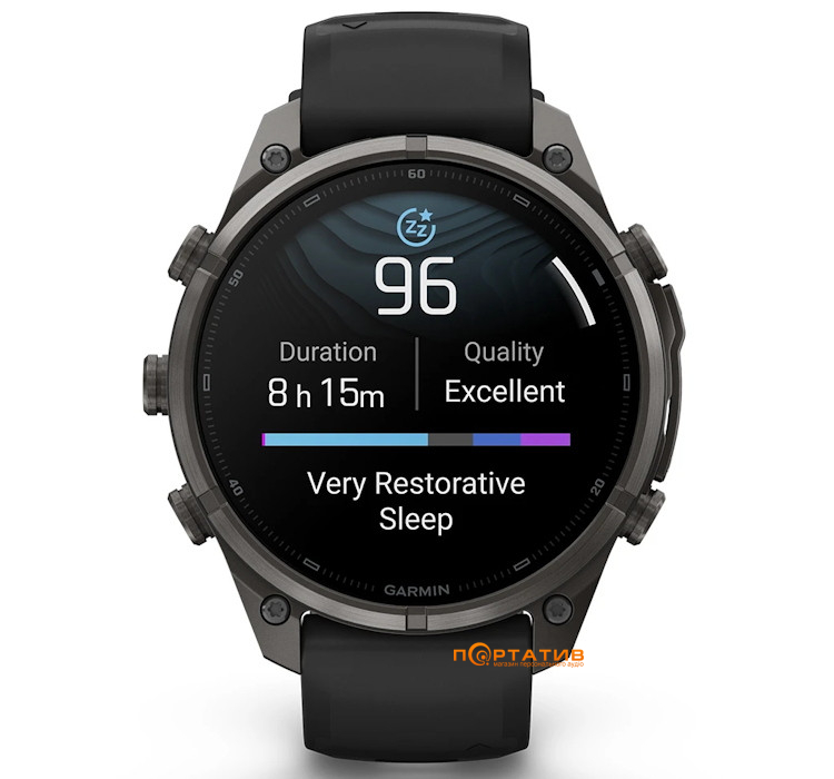 Смарт-годинник Garmin Fenix 9 Pro – 47mm, Carbon Gray DLC Titanium with Black/Pebble Grey Silicone Band (010-04336-16)