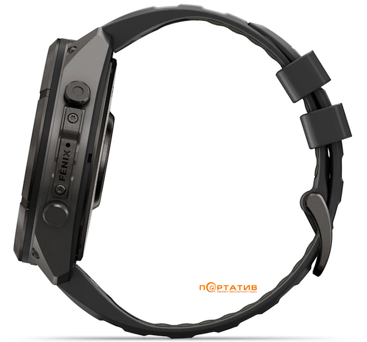 Смарт-годинник Garmin Fenix 9 Pro – inReach, 51mm, Carbon Gray DLC Titanium with Black/Pebble Grey Silicone Band (010-04337-11)