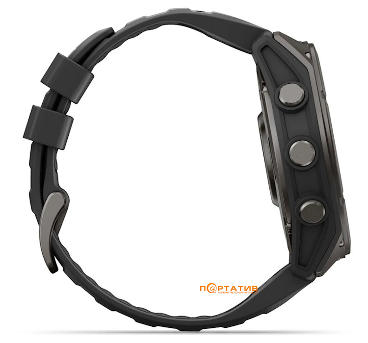 Смарт-годинник Garmin Fenix 9 – 51mm, Carbon Grey DLC Titanium with Black Silicone Band (010-04763-11)