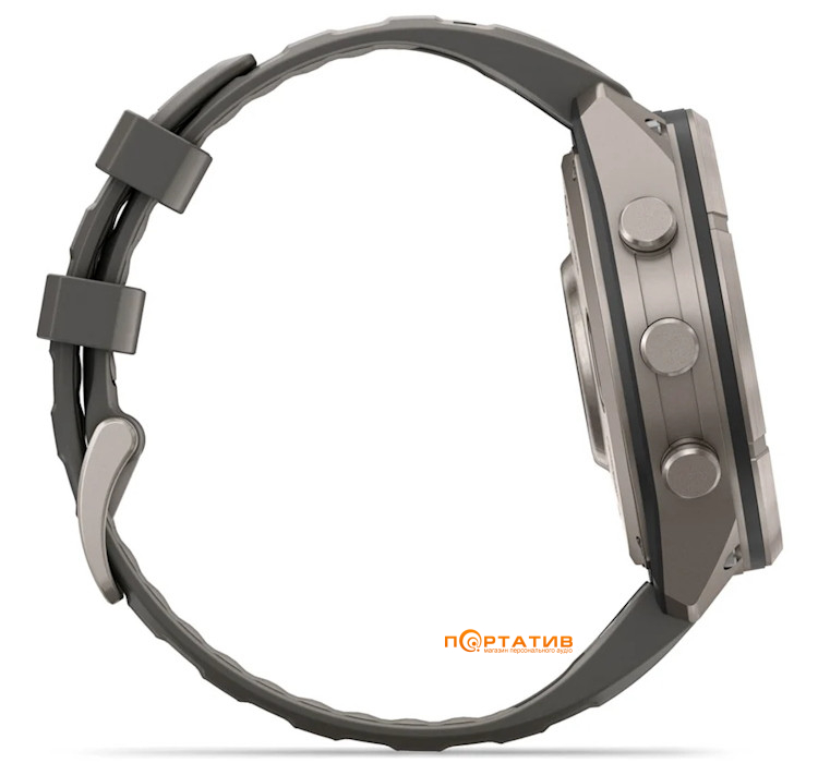 Смарт-годинник Garmin Fenix 9 Pro – inReach, Solar, 47mm, Titanium with Pebble Grey Silicone Band (010-04338-01)