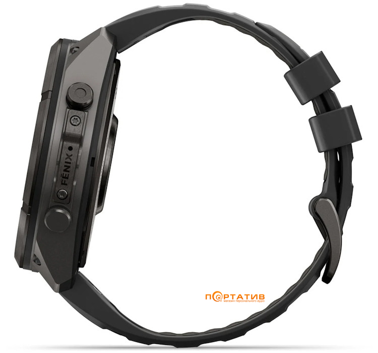 Смарт-годинник Garmin Fenix 9 Pro – 51mm, Carbon Gray DLC Titanium with Black/Pebble Grey Silicone Band (010-04337-16)