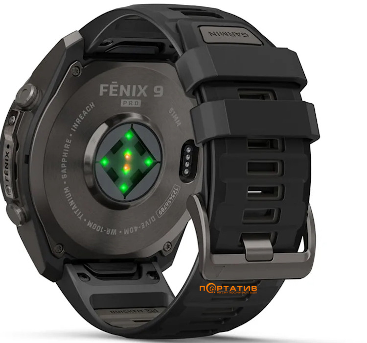 Смарт-годинник Garmin Fenix 9 Pro – inReach, 51mm, Carbon Gray DLC Titanium with Black/Pebble Grey Silicone Band (010-04337-11)