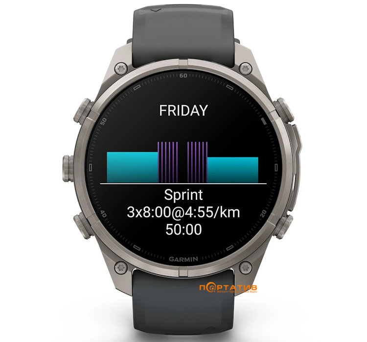 Смарт-годинник Garmin Fenix 9 Pro – 47mm, Titanium with Graphite/Black Silicone Band (010-04336-26)