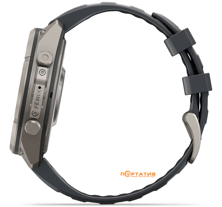 Смарт-годинник Garmin Fenix 9 Pro – 47mm, Titanium with Graphite/Black Silicone Band (010-04336-26)