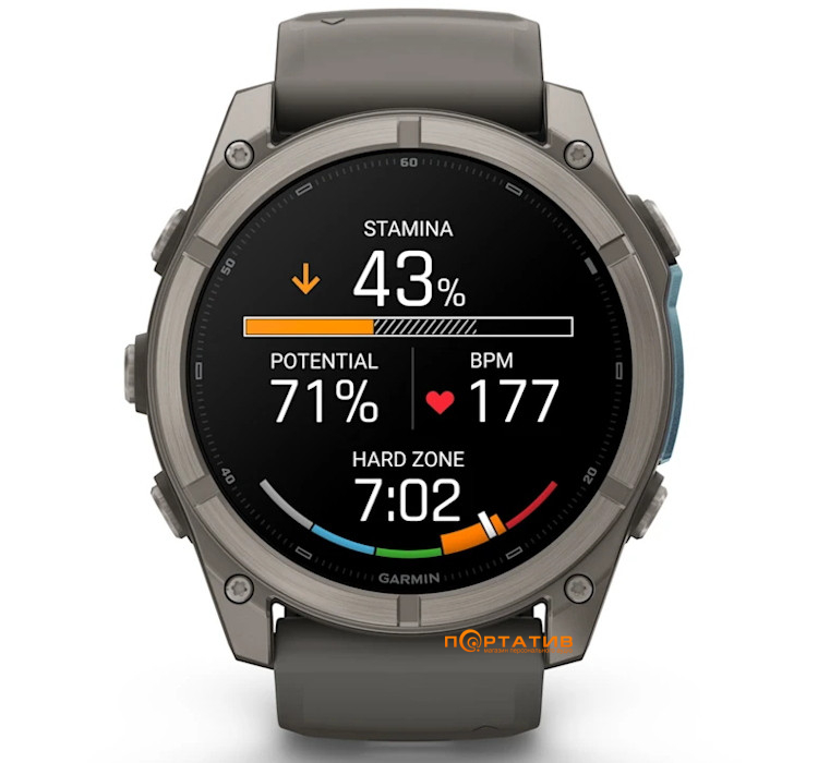 Смарт-годинник Garmin Fenix 9 – 51mm, Titanium with Pebble Grey Silicone Band (010-04763-01)