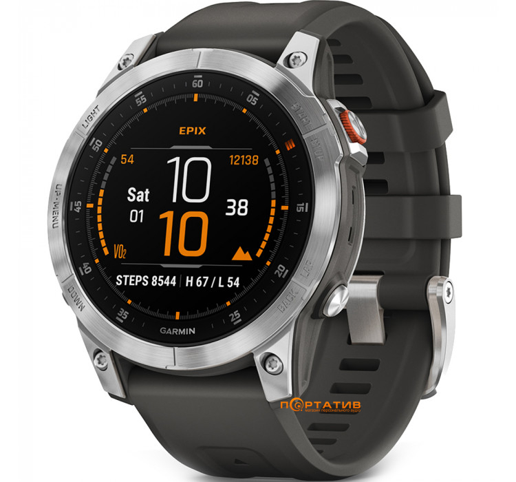 Garmin Epix 2 Slate/Stainless Steel with silicone band (010-02582-01)