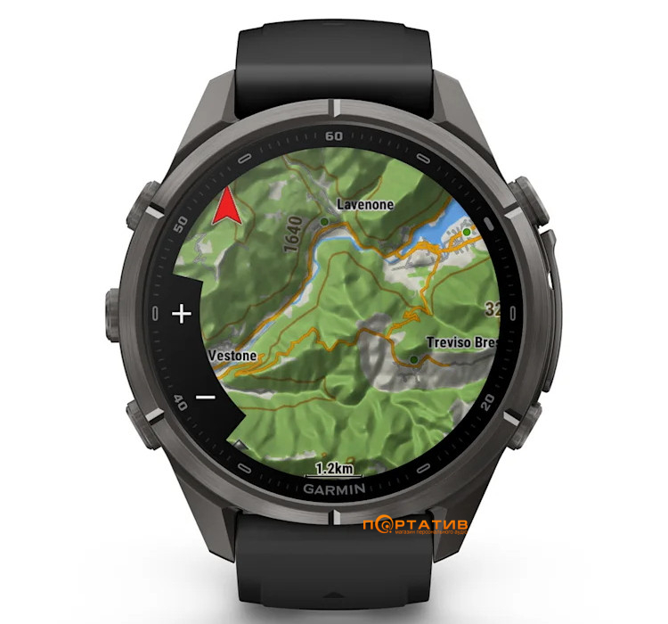 Смарт-годинник Garmin Fenix 9 Pro – inReach, 43mm, Carbon Gray DLC Titanium with Black/Pebble Grey Silicone Band (010-04335-11)