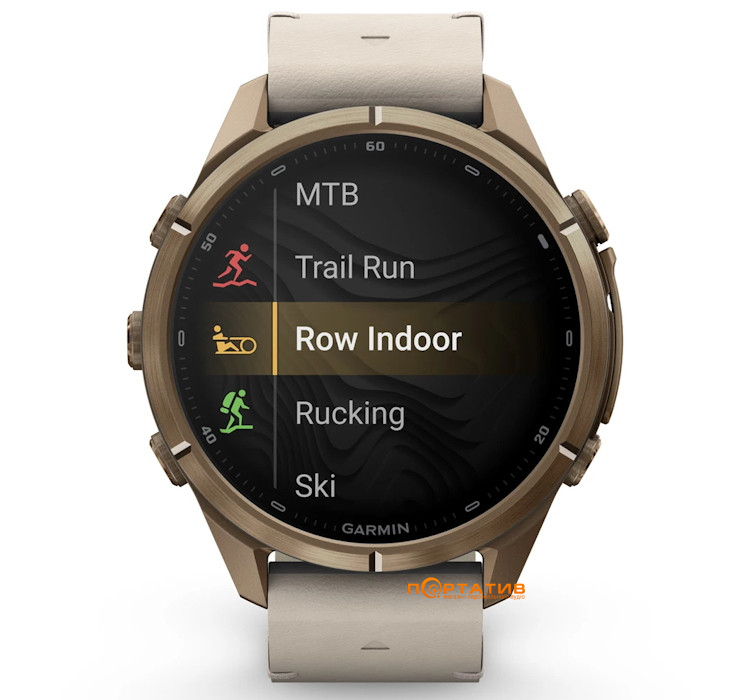 Смарт-годинник Garmin Fenix 9 Pro – inReach, 43mm, Autumn Gold Titanium with Bone Leather Band (010-04335-41)