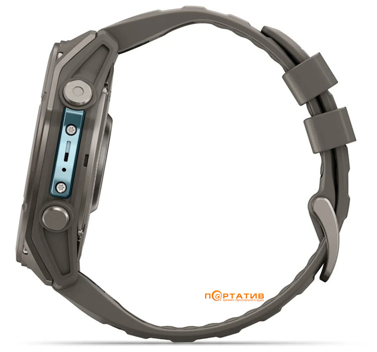 Смарт-годинник Garmin Fenix 9 – 51mm, Titanium with Pebble Grey Silicone Band (010-04763-01)