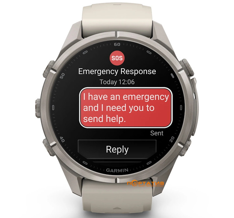Смарт-годинник Garmin Fenix 9 Pro – inReach, 43mm, Titanium with Fog Grey/Dark Sandstone Silicone Band (010-04335-81)