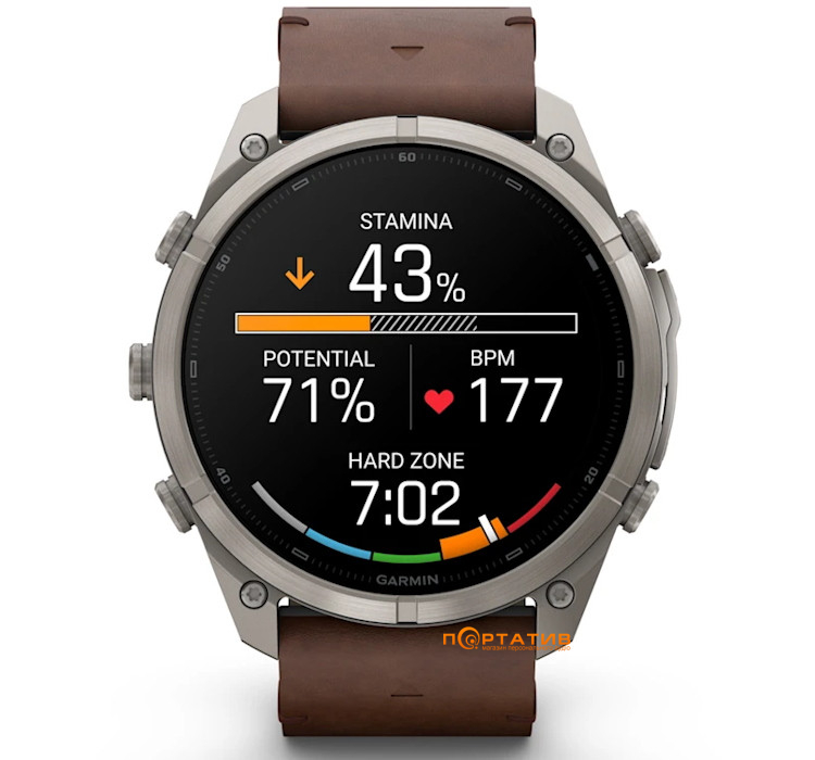 Смарт-годинник Garmin Fenix 9 Pro – inReach, 51mm, Titanium with Walnut Leather Band (010-04337-41)