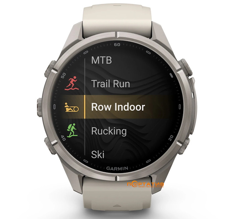 Смарт-годинник Garmin Fenix 9 Pro – inReach, 43mm, Titanium with Fog Grey/Dark Sandstone Silicone Band (010-04335-81)