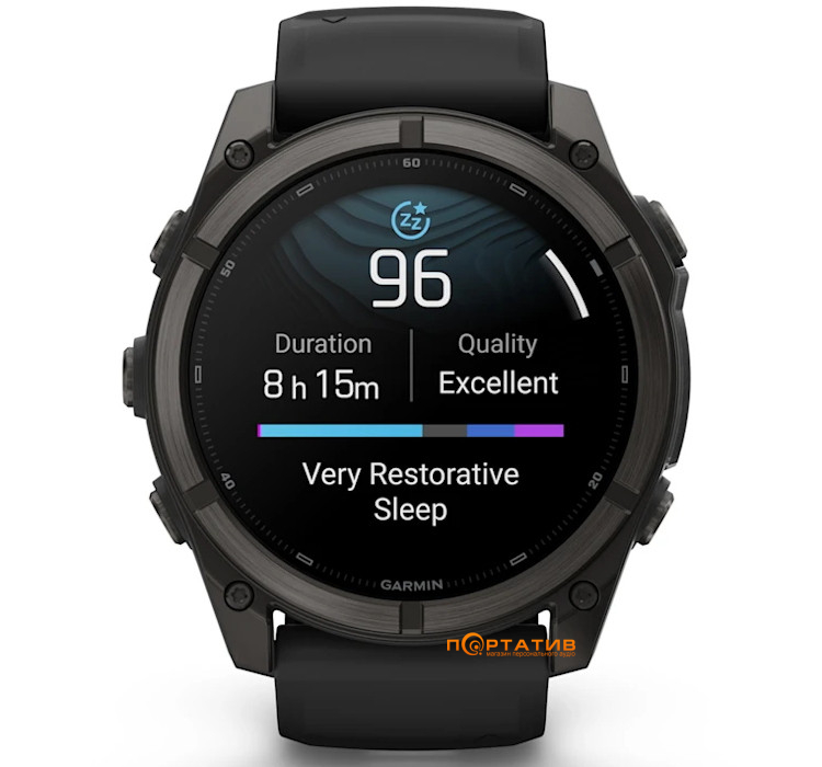 Смарт-годинник Garmin Fenix 9 – 51mm, Carbon Grey DLC Titanium with Black Silicone Band (010-04763-11)