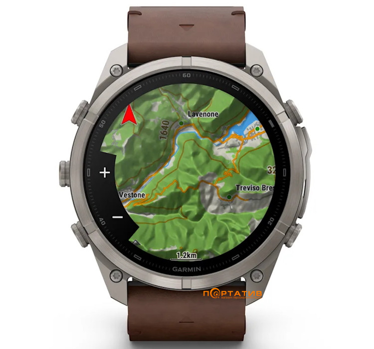 Смарт-годинник Garmin Fenix 9 Pro – inReach, 51mm, Titanium with Walnut Leather Band (010-04337-41)