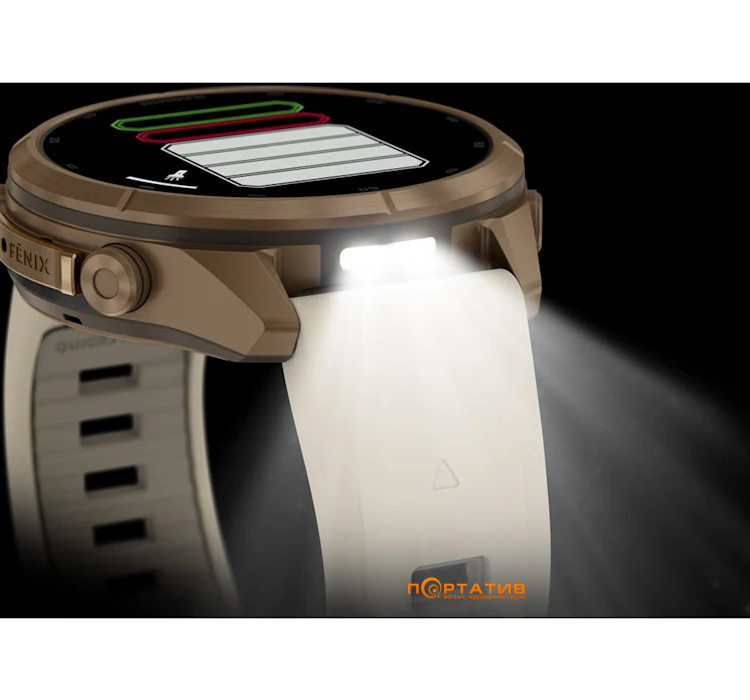 Смарт-годинник Garmin Fenix 9 Pro – 43mm, Autumn Gold Titanium with Cream/French Grey Silicone Band (010-04335-26)