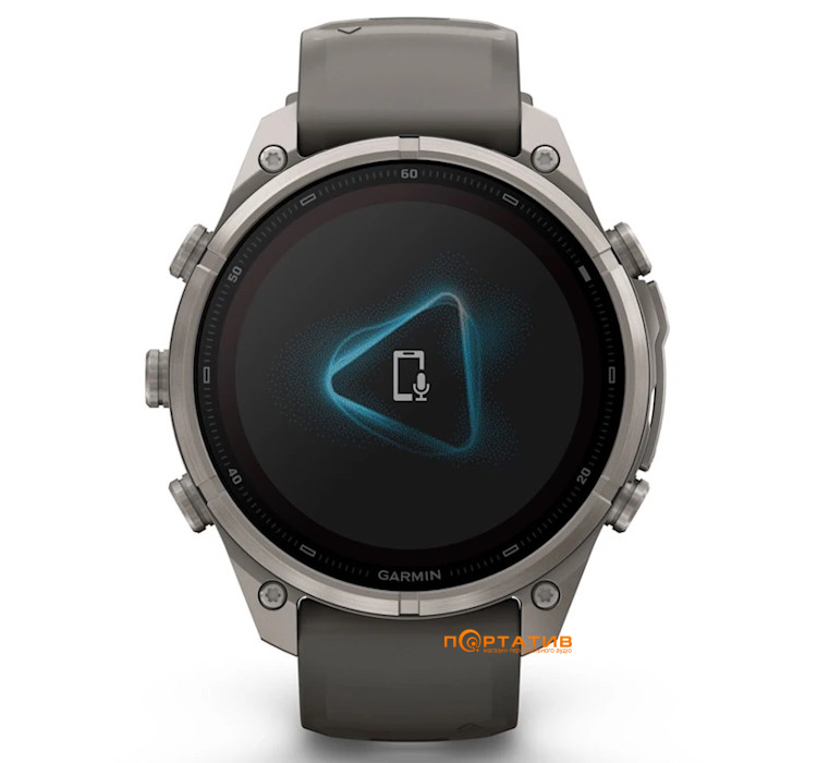 Смарт-годинник Garmin Fenix 9 Pro – inReach, Solar, 47mm, Titanium with Pebble Grey Silicone Band (010-04338-01)