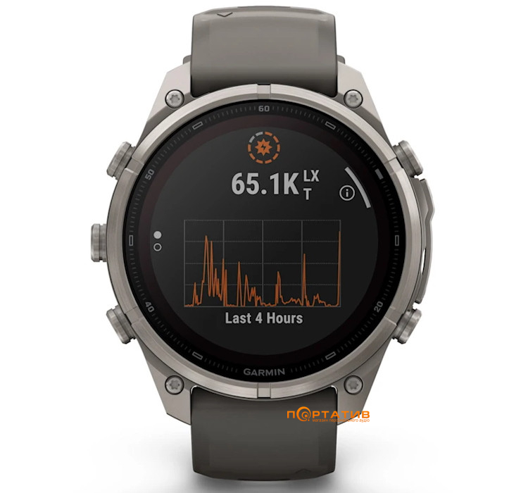 Смарт-годинник Garmin Fenix 9 Pro – inReach, Solar, 47mm, Titanium with Pebble Grey Silicone Band (010-04338-01)