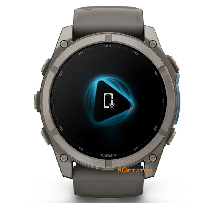Смарт-годинник Garmin Fenix 9 – 51mm, Titanium with Pebble Grey Silicone Band (010-04763-01)