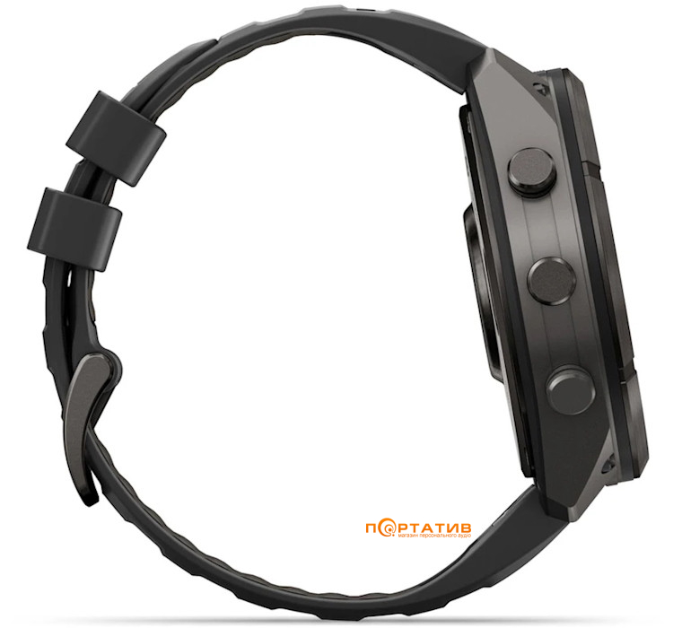 Смарт-годинник Garmin Fenix 9 Pro – inReach, 51mm, Carbon Gray DLC Titanium with Black/Pebble Grey Silicone Band (010-04337-11)