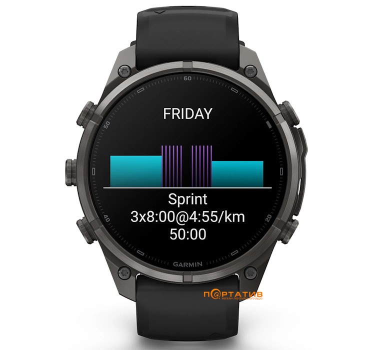 Смарт-годинник Garmin Fenix 9 Pro – 47mm, Carbon Gray DLC Titanium with Black/Pebble Grey Silicone Band (010-04336-16)