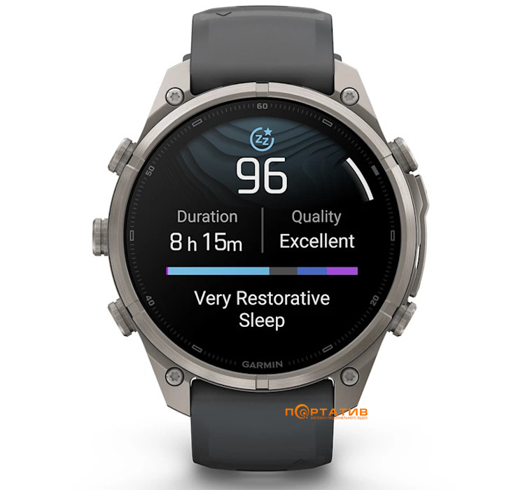 Смарт-годинник Garmin Fenix 9 Pro – inReach, 47mm, Titanium with Graphite/Black Silicone Band (010-04336-21)