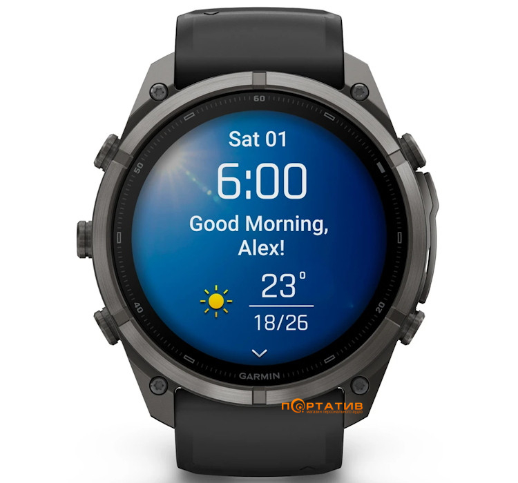Смарт-годинник Garmin Fenix 9 Pro – 51mm, Carbon Gray DLC Titanium with Black/Pebble Grey Silicone Band (010-04337-16)
