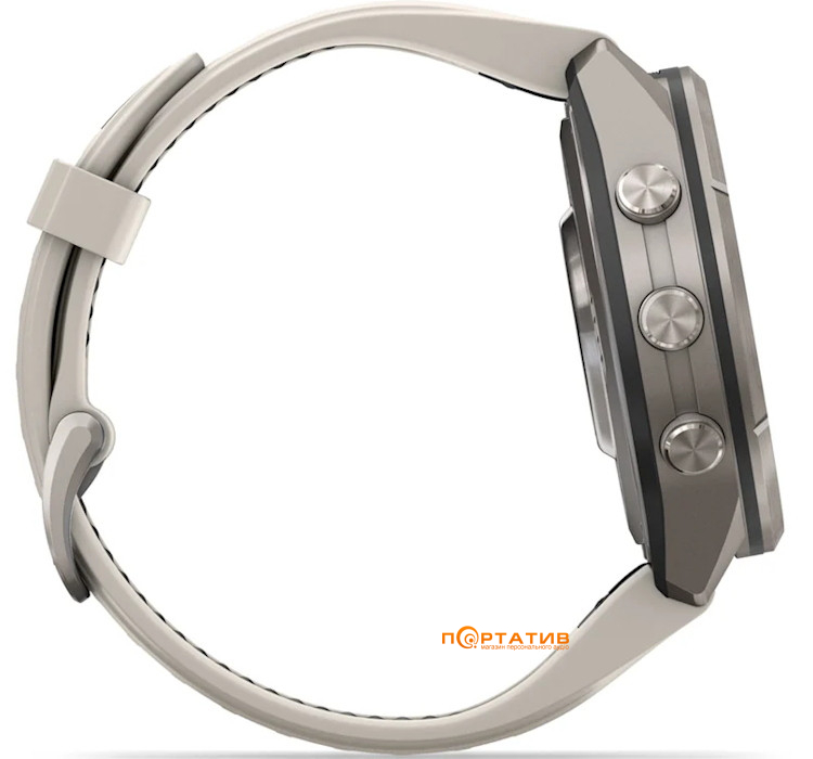 Смарт-годинник Garmin Fenix 9 Pro – 43mm, Titanium with Fog Grey/Dark Sandstone Silicone Band (010-04335-86)