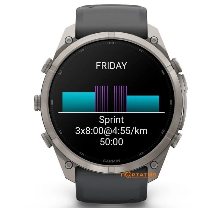 Смарт-годинник Garmin Fenix 9 Pro – 51mm, Titanium with Graphite/Black Silicone Band (010-04337-26)