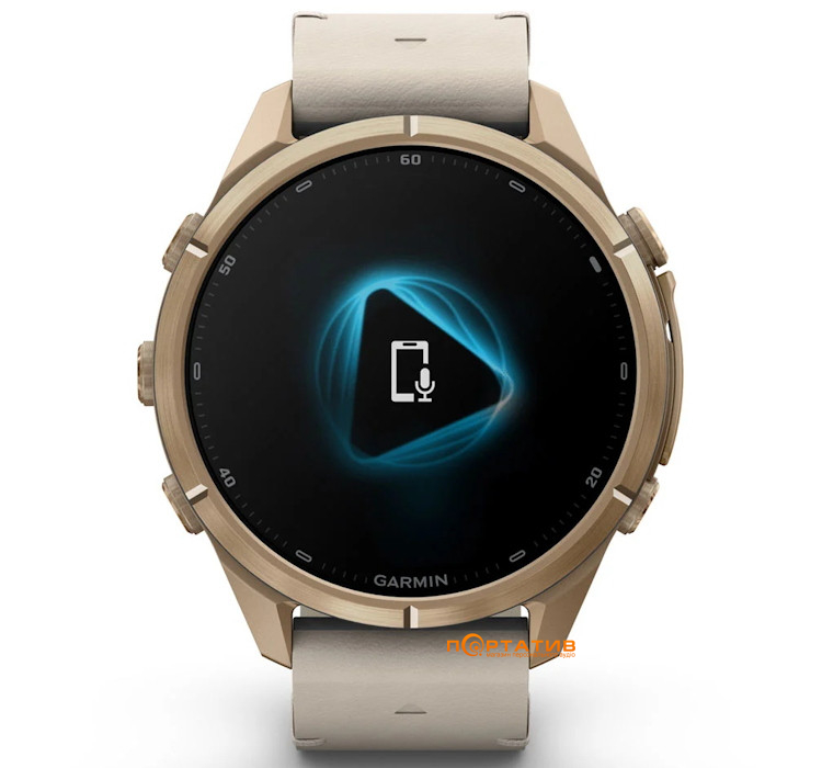Смарт-годинник Garmin Fenix 9 Pro – inReach, 43mm, Autumn Gold Titanium with Bone Leather Band (010-04335-41)