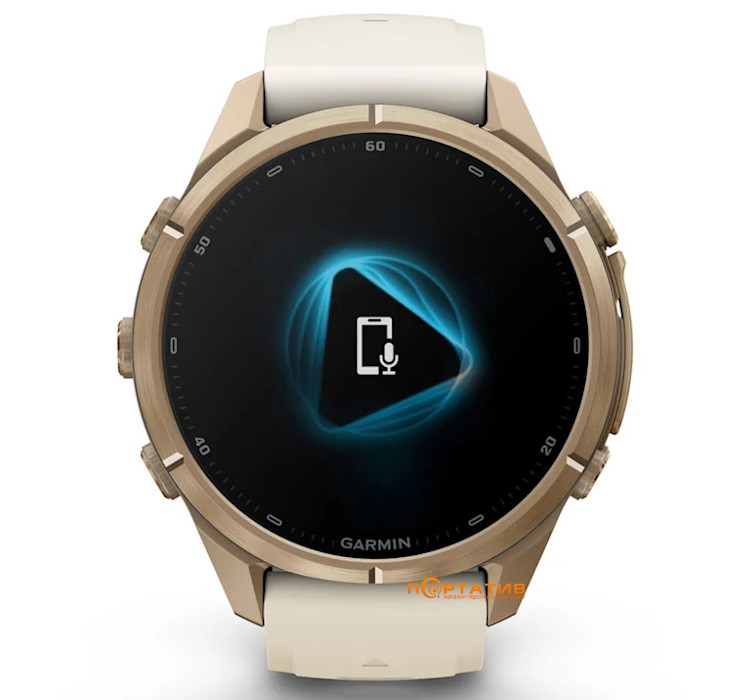 Смарт-годинник Garmin Fenix 9 Pro – 43mm, Autumn Gold Titanium with Cream/French Grey Silicone Band (010-04335-26)