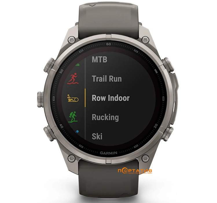 Смарт-годинник Garmin Fenix 9 Pro – inReach, Solar, 47mm, Titanium with Pebble Grey Silicone Band (010-04338-01)