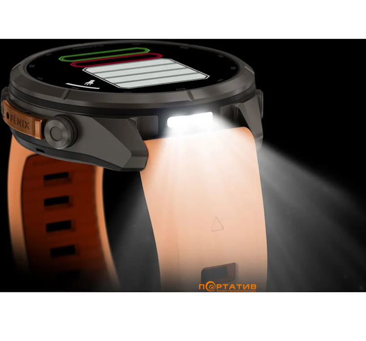 Смарт-годинник Garmin Fenix 9 Pro – inReach, 43mm, Titanium with Shell Pink/Autumn Orange Silicone Band (010-04335-01)