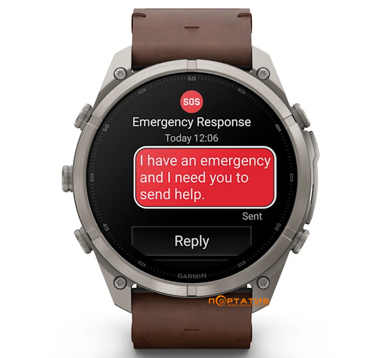 Смарт-годинник Garmin Fenix 9 Pro – inReach, 51mm, Titanium with Walnut Leather Band (010-04337-41)