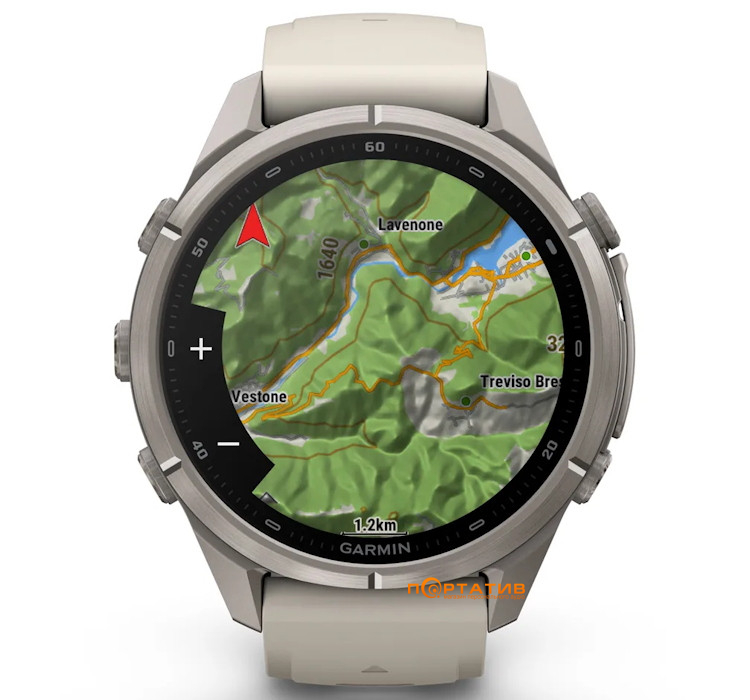 Смарт-годинник Garmin Fenix 9 Pro – inReach, 43mm, Titanium with Fog Grey/Dark Sandstone Silicone Band (010-04335-81)