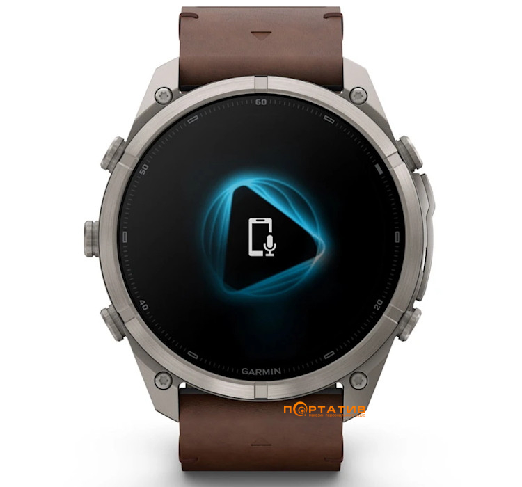 Смарт-годинник Garmin Fenix 9 Pro – inReach, 51mm, Titanium with Walnut Leather Band (010-04337-41)