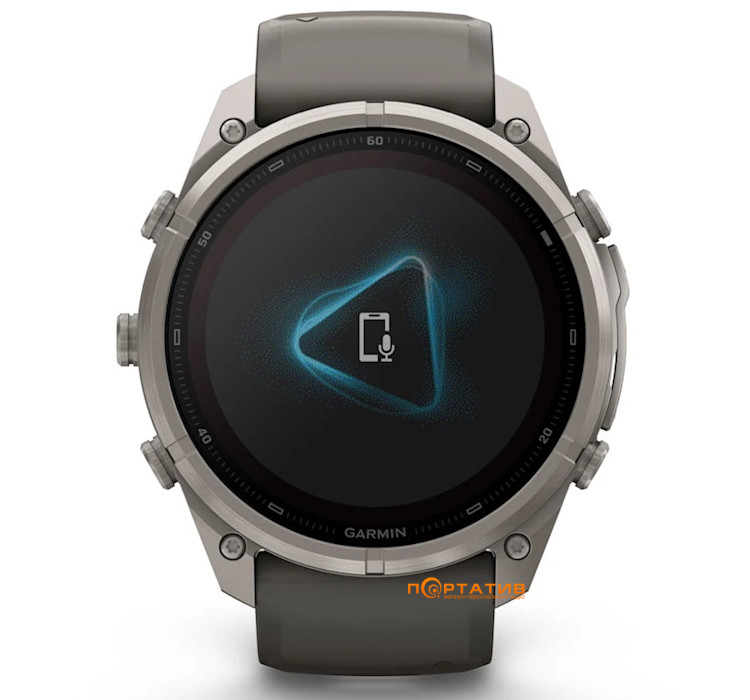 Смарт-годинник Garmin Fenix 9 Pro – inReach, Solar, 51mm, Titanium with Pebble Grey Silicone Band (010-04339-01)